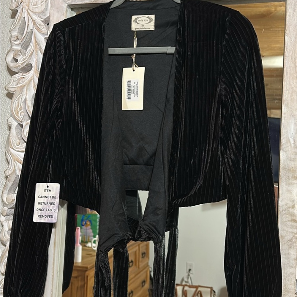 Joyfolie Black Velvet Blouse